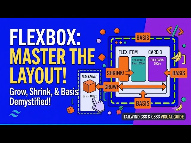 🔥 Flexbox Grow, Shrink & Basis in Tailwind CSS 🚀 | Complete Guide | Part 5 (Final)