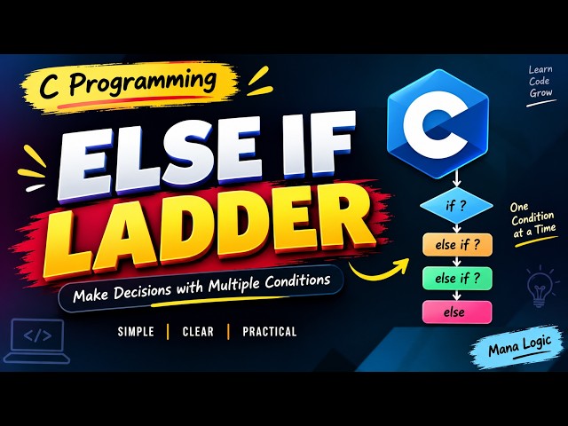 Else-If Ladder in C Programming 🔥 | Easy Explanation with Examples & Programs | C Tutorial beginners