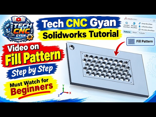 Learn SolidWorks Fill Pattern | Step-by-Step Tutorial for Beginners #pattern  #solidworkstutorial