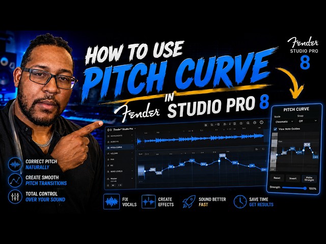 How to use pitch curvs in Fender Studio Pro 8