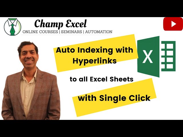 Auto Indexing With Hyperlinks To All Sheets With Single Click