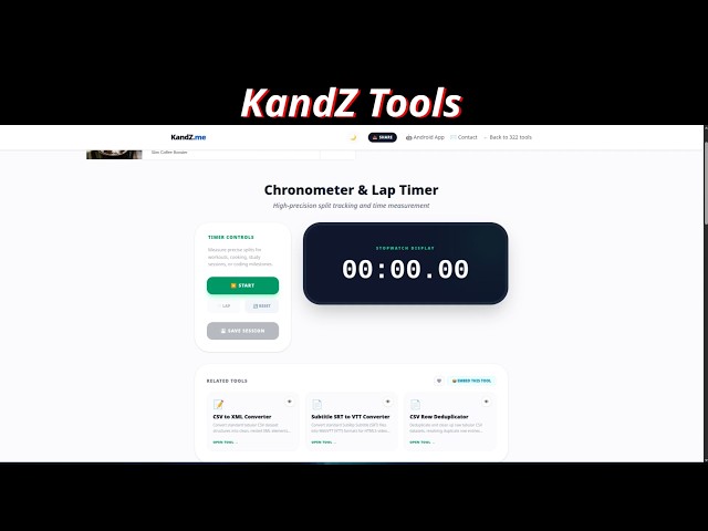 High Precision Online Stopwatch,  Chronometer and Lap Timer ❤️