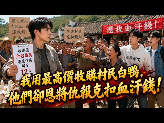 頂著全省最高價敞開收購全村白鴨帶鄉親們致富，這群愚昧白眼狼卻在大學生挑撥下恩將仇報、圍堵我家大門瘋狂辱罵？我冷笑當場宣布永久停收：這冤大頭，老子不伺候了！