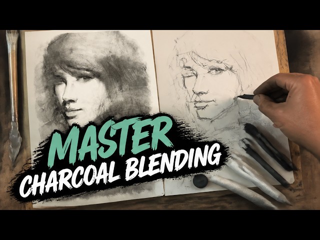 How to draw a realistic portrait with charcoal #portraitdrawing
