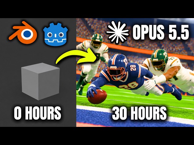 Are Game Devs COOKED? Opus 5 5 Makes Football Game with Godot MCP and Blender MCP