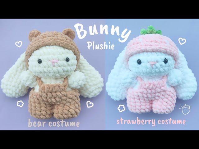 🍓🤎Strawberry Bunny Plushie and Bear Bunny Plushie Crochet/Amigurumi Tutorial | Cute, Free Pattern🤎🍓