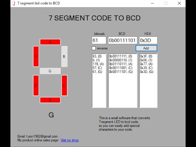 7 segment to bcd, hex