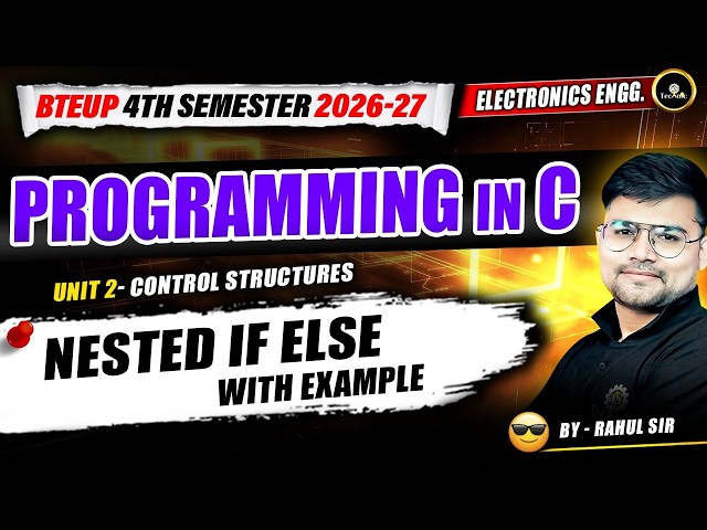 PROGRAMMING IN C | Nested ifelsewithexample | UNIT-2 |  ELECTRONICS ENGG #astechniclive #polytechnic