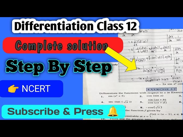 Differentiation NCERT Class 12 Ex.- 5.1 I Differentiation I MathTech.0