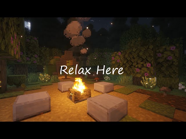 Relaxing Minecraft Night Ambience 🌙 Moonlight Campsite | Chill, Sleep, Study