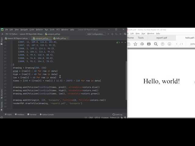 Lesson 49 Reportlab LIBrary.  Python Programming.
