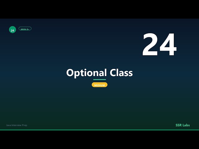 Optional Class | Medium | Java Interview Prep #24