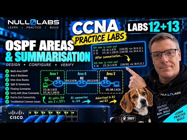 CCNA Practice Labs 12 & 13 | OSPF, Multi-Area Routing & Summarisation