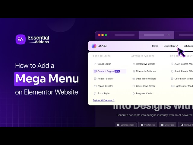 How to Add a Mega Menu on an Elementor Website with Essential Addons?