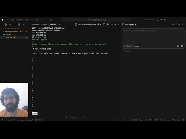 Git Panic? Learn Clone, Diff, Restore, Log & Pull | Day 7 Real Software Dev Skills