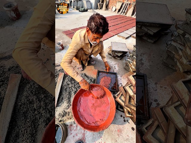 This Is How Designer Cement Red Tiles Are Made #cement #asianprocess #fpyシ