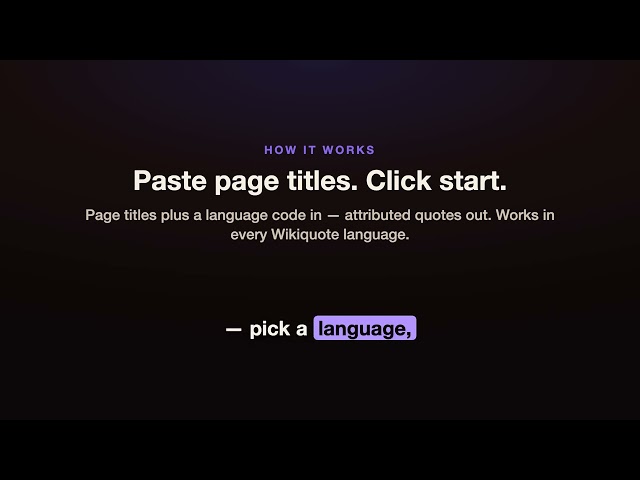 How to scrape quotes from Wikiquote with attribution (Apify Actor tutorial)