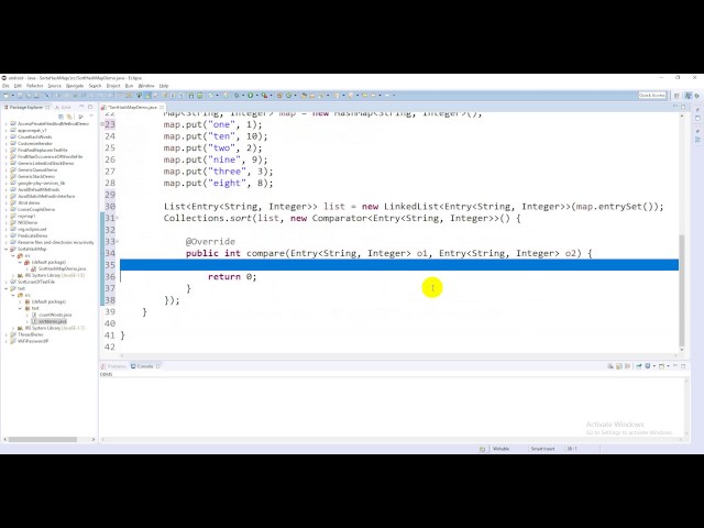 Sorting the HashMap in Java