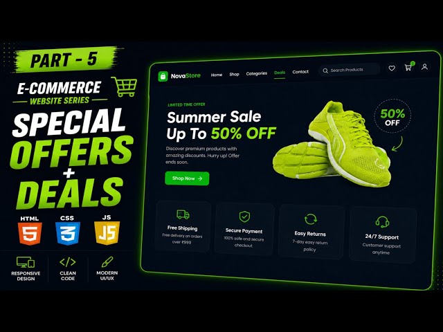 Build an E-Commerce Website From Scratch: Part - 4 | Special Offers + Deals Section