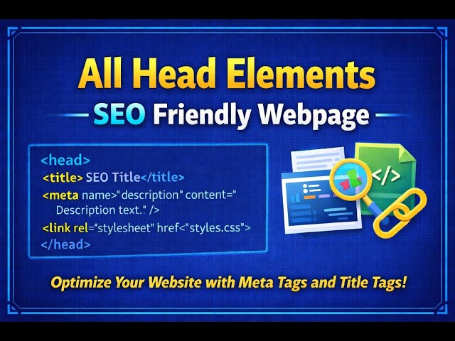 All Head Elements in HTML | Create SEO Friendly Webpage | HTML Tutorial for Beginners