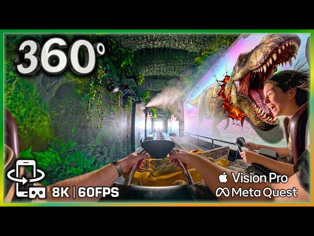 360 VELOCIRAPTOR: intense Roller Coaster onride VR POV 8K 🟥 IMG Worlds Dubai - 60fps HDR Quest 3