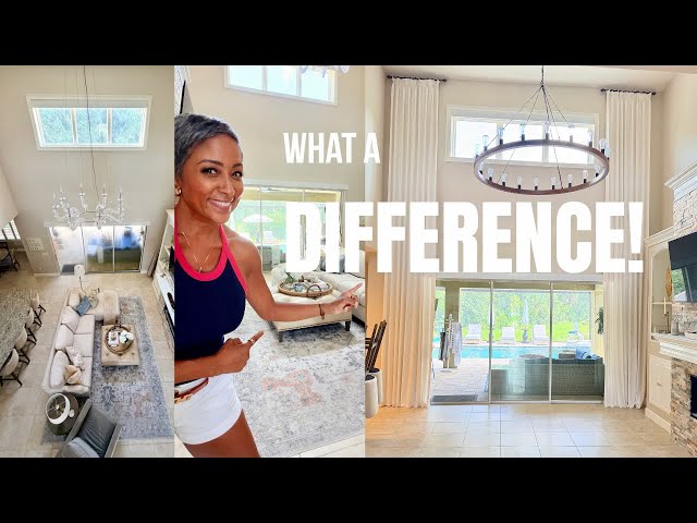 These 2 Changes TRANSFORMED My Family Room! | 20-FT Drapes & New Lighting