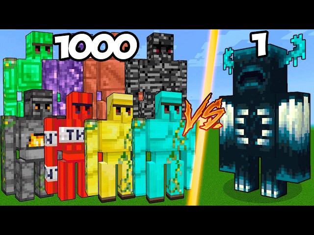 WARDEN vs. THE STRONGEST GOLEMS IN MINECRAFT😱