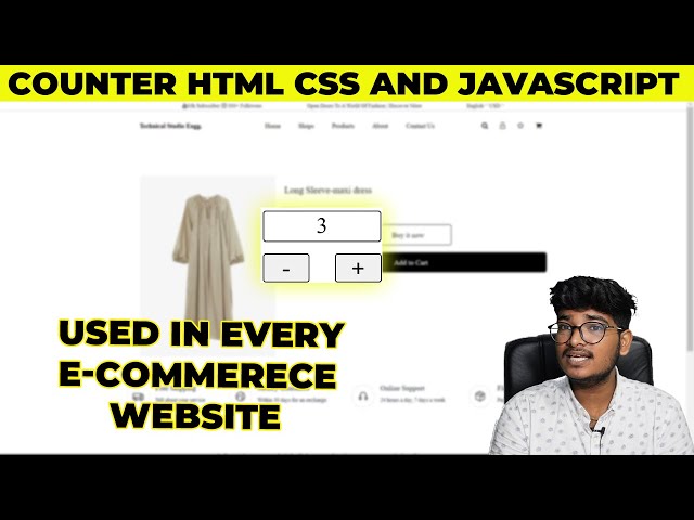 counter html CSS and JavaScript | Increment ana Decrement functionality using JavaScript| Deepak sir