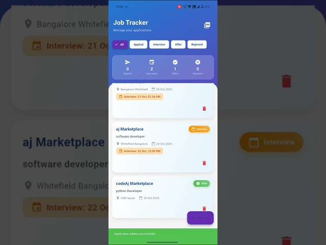 Smart Job Application Tracker App in Flutter | SQLite + PDF Export | Final Year Project