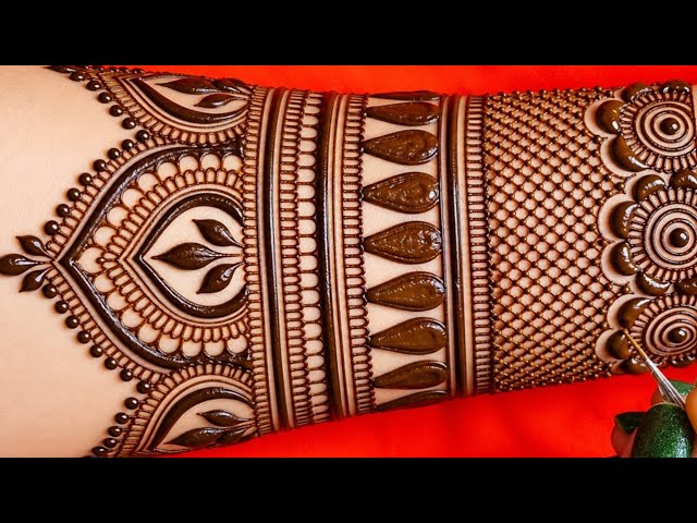 Very beautiful and easy bridal mehndi design for front hand, simple mehndi design, Dulhan mehndi ...