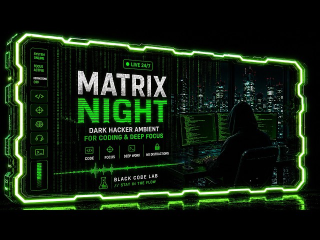 Matrix Night Dark Hacker Ambient for Coding & Deep Focus