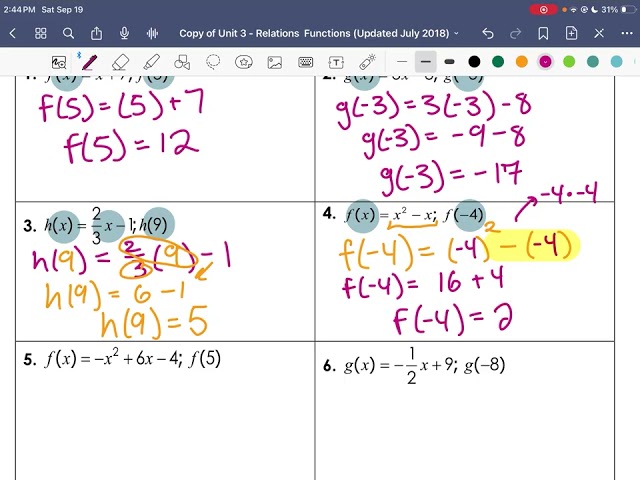 Unit 3.4 Notes: Function Notation (Gina Wilson)