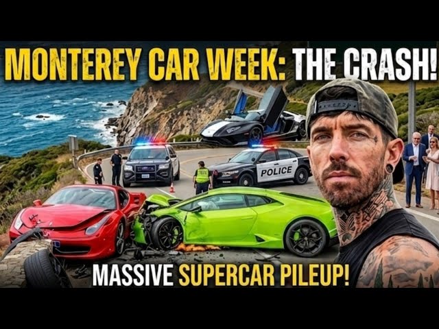 TERRIFYING CRASH!!😲MONTEREY CAR WEEK! MAT ARMSTRONG & DDE!(COPS VS SUPERCARS!)CRAZY FOOTAGE!