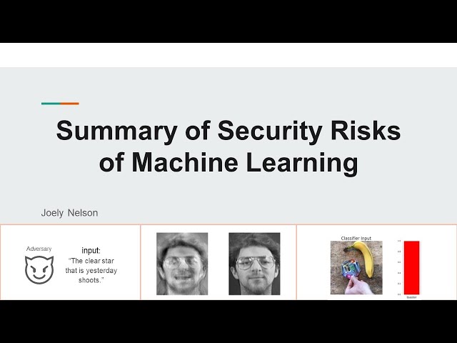 Security Vulnerabilities in Machine Learning