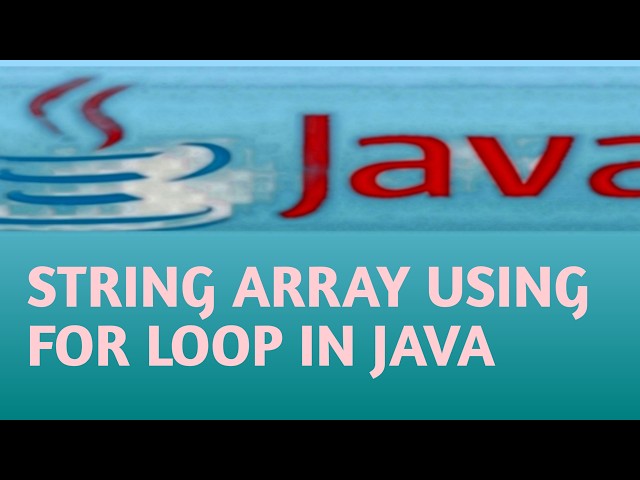 STRING ARRAY USING FOR LOOP IN JAVA in Hindi Lecture 91