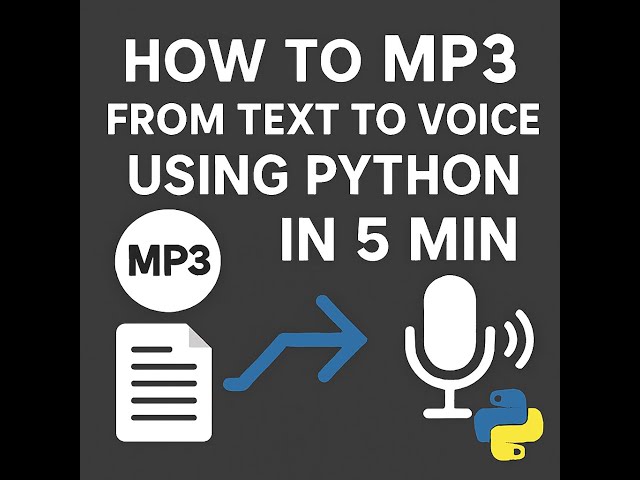 Convert Text to MP3 in 5 Minutes with Python  Text-to-Speech Tutorial#python