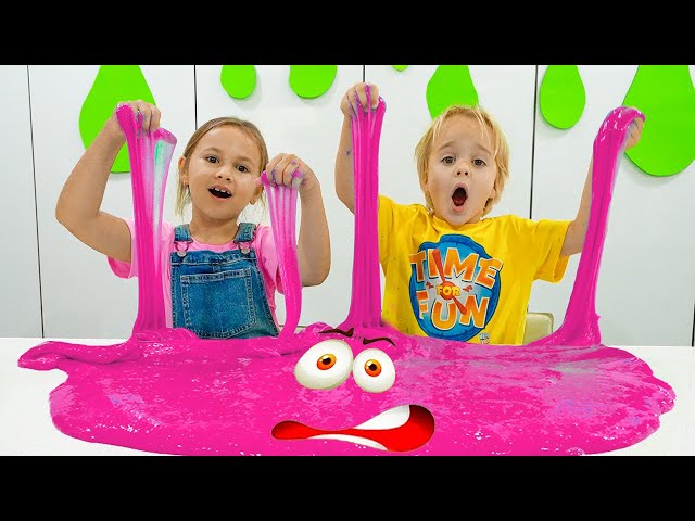 Chris dan Nicole sedang bermain slime | Permainan menyenangkan dengan paman