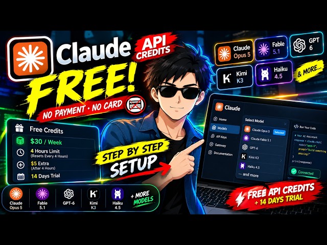 Claude API FREE Credits 🔥 $30/Week + 14 Days Trial | Claude Opus 5 & Fable 5.1