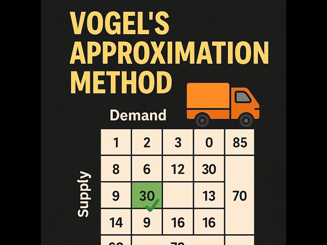 Vogel’s Approximation Method (VAM) TRANSPORTATION
