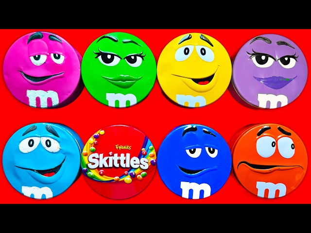 Satisfying Video | Unpacking Colorful Skittles and Chocolate M&M'S Candy From Funny Containers ASMR