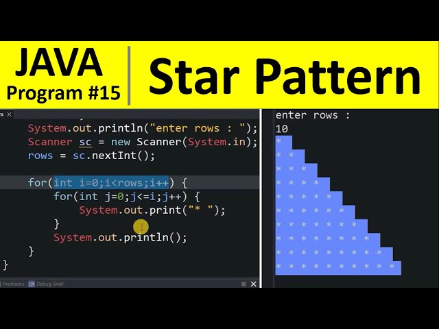 Java Program #15 - Print Right Triangle Star Pattern in Java