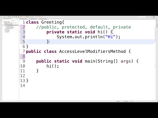 JAVA Method - 8. Appendix - Access Level Modifiers