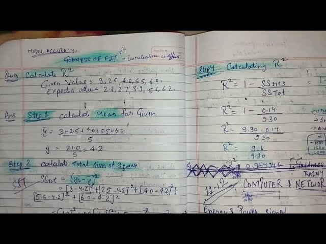 Goodness OF FIT  Calculate r²  Given Value: 3,2.5,4.0,5.5,6.0 Expected value 2.8,2.7,3.9,5.6,6.2