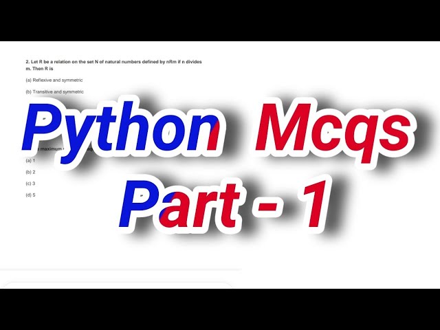 Python MCQ Based Questions Part 1