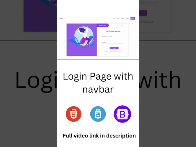 Login Page with Navbar | HTML, CSS and Bootstrap | @sitezoon