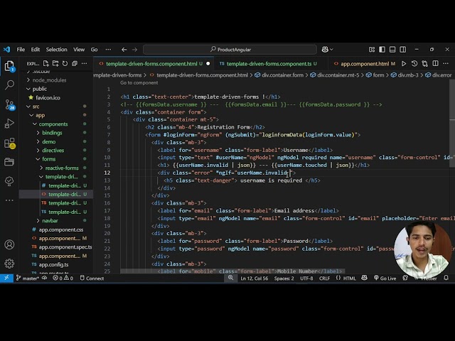 Angular Project  - form -Template-driven form - basic validation - day11