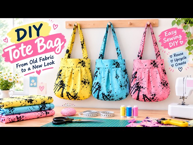 DIY Cute Tote Bag | Easy Sewing Tutorial l Step by step #fabricbags #sewingtutorial #diyprojects