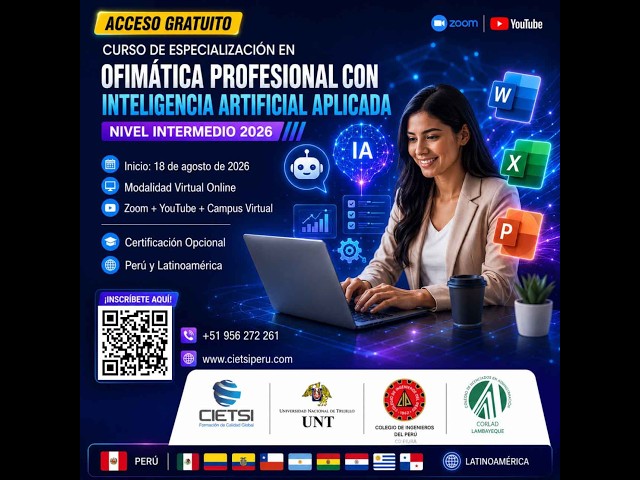 CURSO EN OFIMÁTICA PROFESIONAL CON INTELIGENCIA ARTIFICIAL APLICADA – NIVEL INTERMEDIO 2026 S01