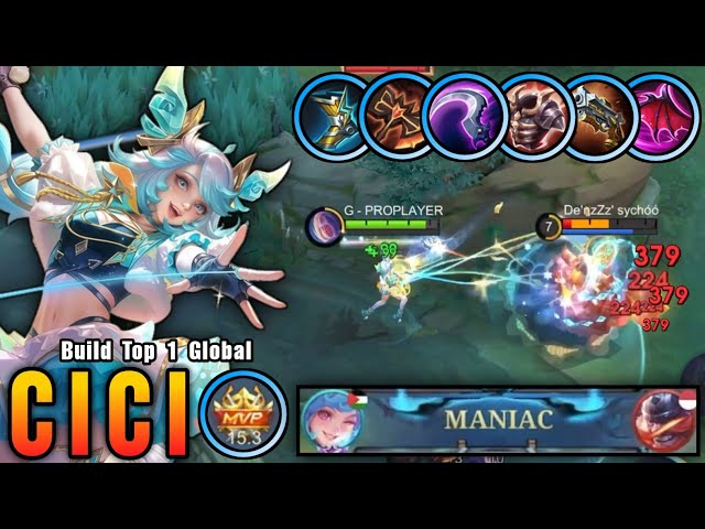 21 Kills + MANIAC!! Cici Best Build Exp Lane!! - Build Top 1 Global Cici ~ MLBB
