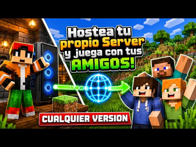 Cómo JUGAR MINECRAFT con AMIGOS usando TU PC como SERVIDOR GRATIS | Sin Aternos